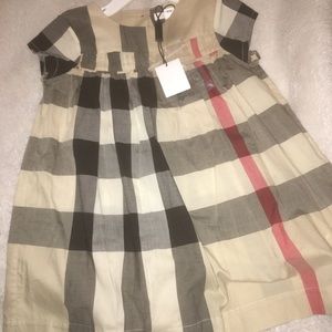 Ariadne Cap-Sleeve Check Burberry Dress